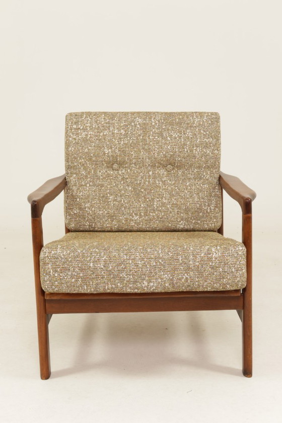 Image 1 of Scandinave modern longue chair green granola 1960 design by Z.Baczyk