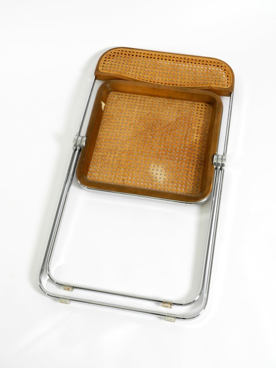 Image 1 of Rare chaise pliante Plia des années 1970 avec canne viennoise, par Giancarlo Piretti pour Castelli