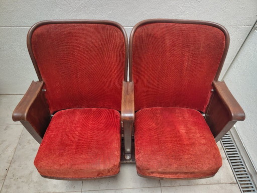 Eleganti poltrone da cinema rosse (set da 2): fascino vintage per il tuo home theater!