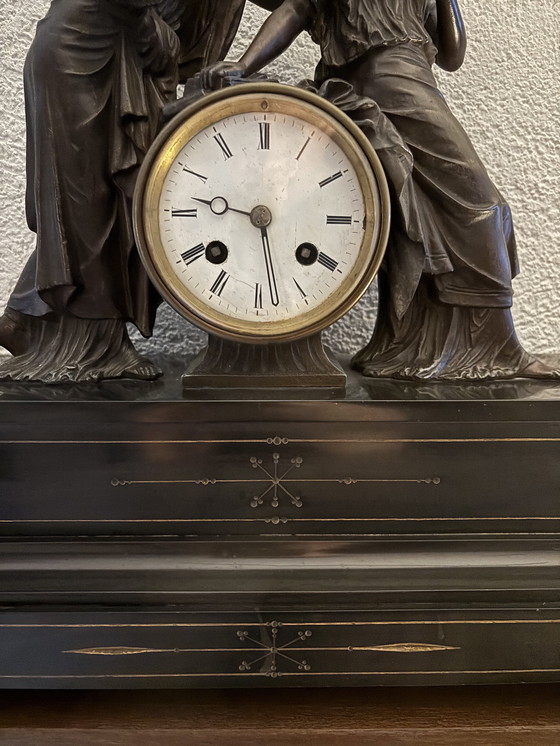 Image 1 of Antieke Franse pendule, een tafelklok