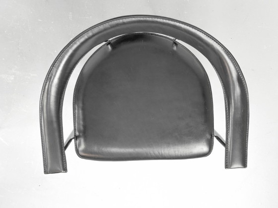 P40 Chrom und Leder Stühle von Vegni & Gualtierogotti für Fasem, 1980er, 4er Set – Esszimmerstühle, Leather (photo 11 of 17)