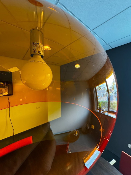 Image 1 of Juego de 7 lámparas colgantes Kartell FL/Y – naranja transparente – clásicos del diseño en perfecto estado