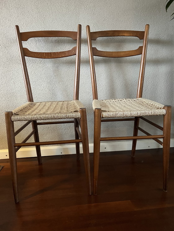 Image 1 of Set of vintage chairs in the style of a design by the Italian designer Gio Ponti