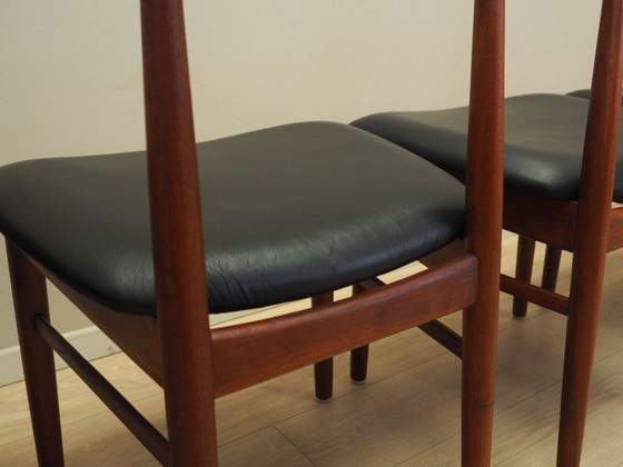 Image 1 of Set van vier teakhouten stoelen, Deens ontwerp, jaren 1960, fabricage: Bruno Hansen, ontwerper: Henning Kjærnulf