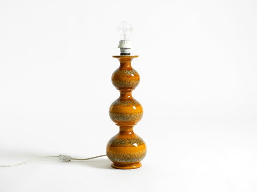 Beautiful large 1960s ceramic table or floor lamp in light brown by Kaiser Leuchten
