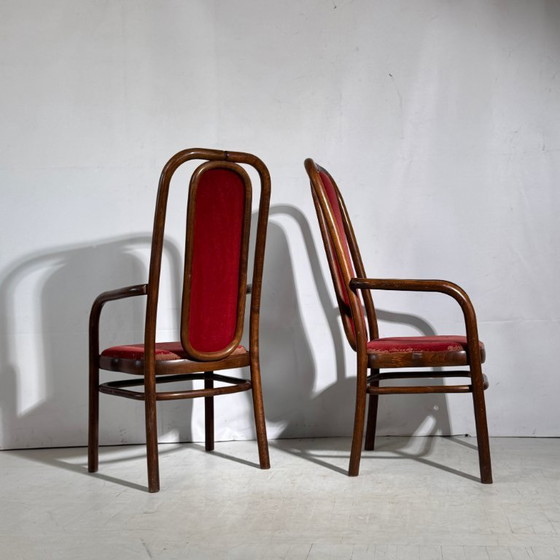 Image 1 of Set di 4 sedie da pranzo con schienale alto di Antonin Suman per Tatra Nabytok, anni '60