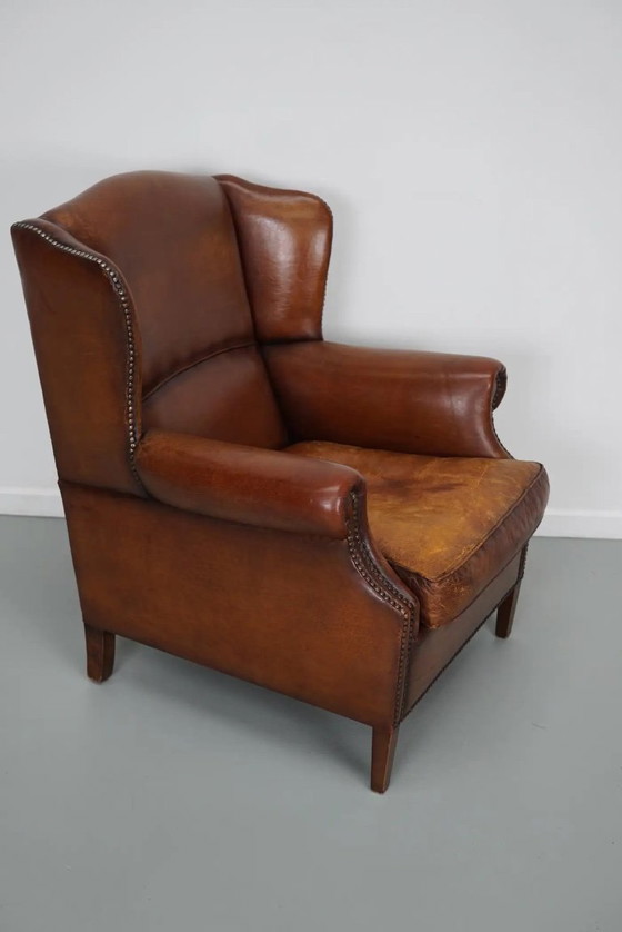 Image 1 of Vintage Nederlandse cognackleurige leren clubfauteuil