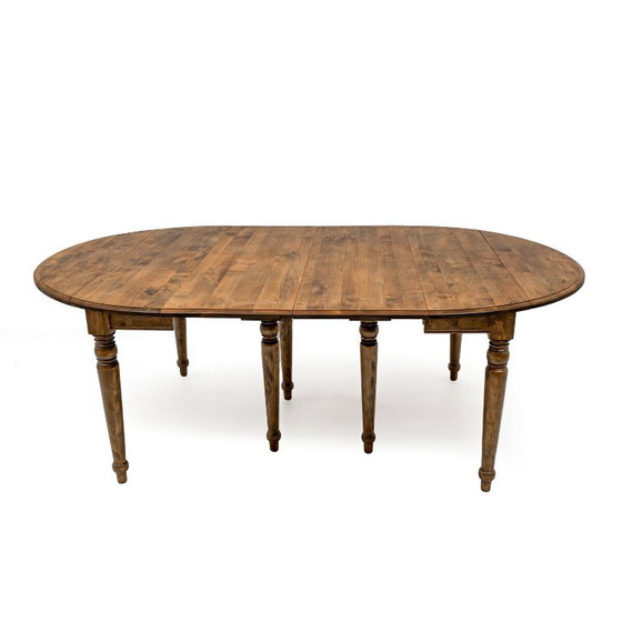 19e-eeuwse Toscaanse iepenhouten uitschuifbare ronde eettafel met vijf bladen – Wood (photo 4 of 13)