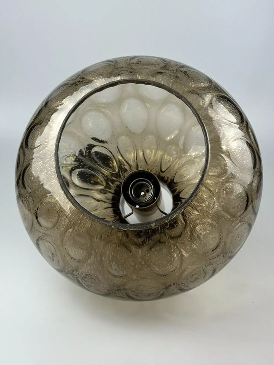 Image 1 of Lampada da soffitto anni &#39;60-&#39;70 Glashütte Limburg Germania vetro e ottone Space Age