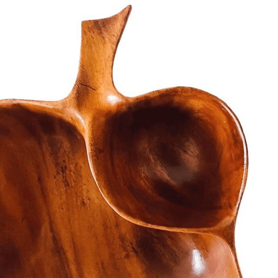 Image 1 of Ciotola vintage in legno di scimmia di metà secolo, porta mele, anni '70