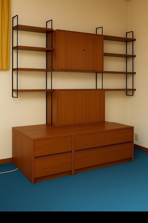 Omnia Modulair Teak Wandmeubel