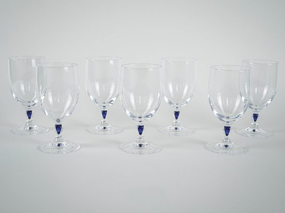 Image 1 of Servizio di bicchieri Venise Saphir, design francese, anni '70, prodotti da Cristal d'Arques