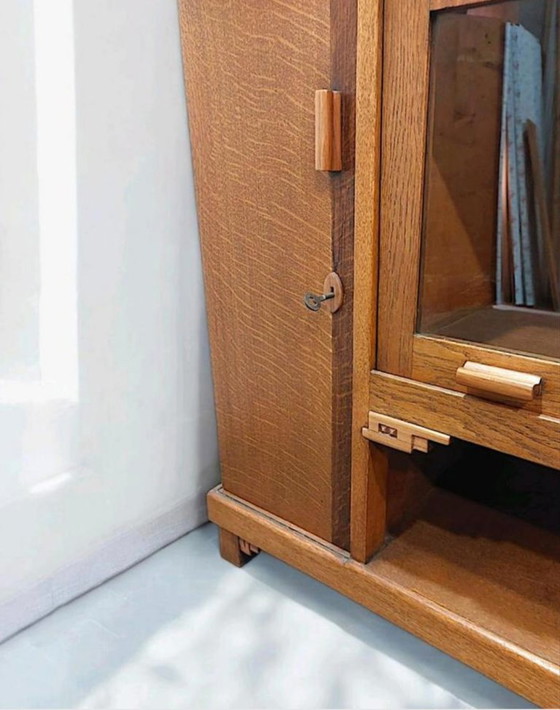 Image 1 of Mobiletto Art Déco, cassettiera della scuola di Amsterdam