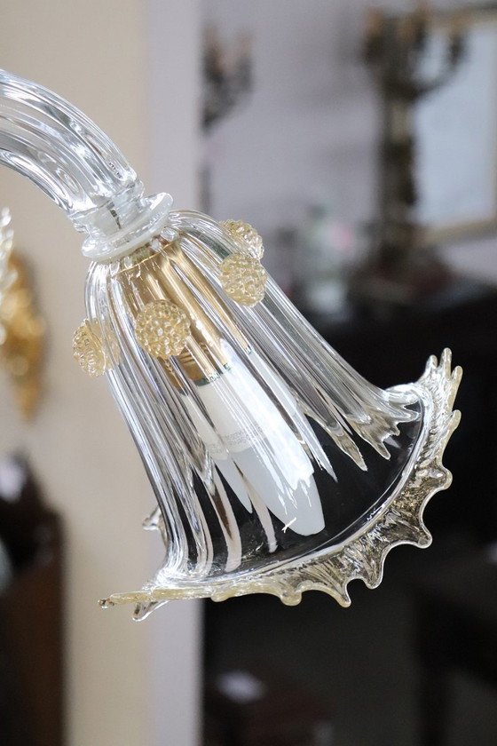 Image 1 of Transparenter Kronleuchter aus Muranoglas von La Murrina, Italien, Ende des 20.