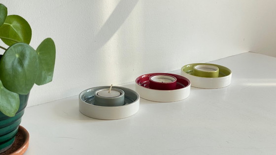 Image 1 of CANDLESTICKS Tealight Holder Crackled Ceramic