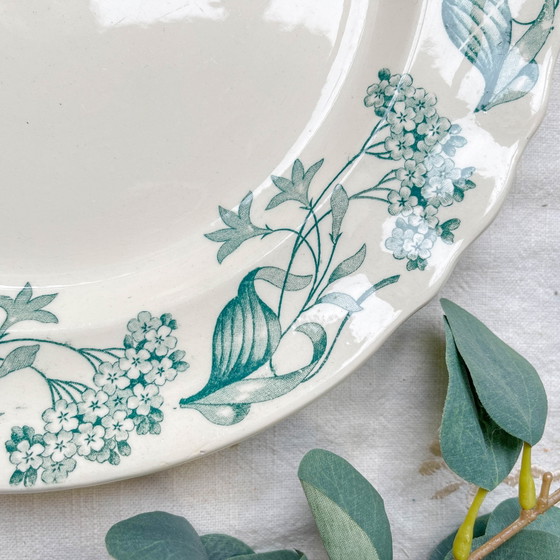 Piatto rotondo antico in terraglia "Lilas" – Longchamp XIX secolo – Stoviglie, Vintage (photo 3 of 7)