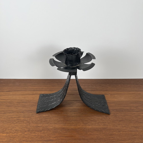 Image 1 of Schwarzer schmiedeeiserner Kerzenständer, 1960er/70er Jahre