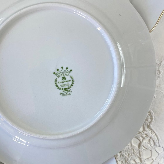 Image 1 of Royal Tognana Italy Antique Porcelain Dessert Plate Set of 9 Plates
