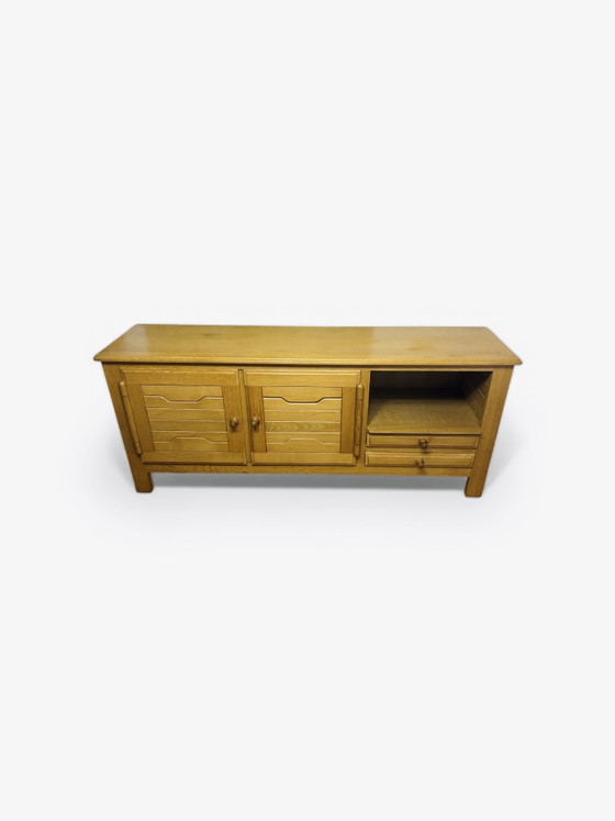 Image 1 of Zeldzaam dressoir van massief eikenhout van Guillerme & Chambron