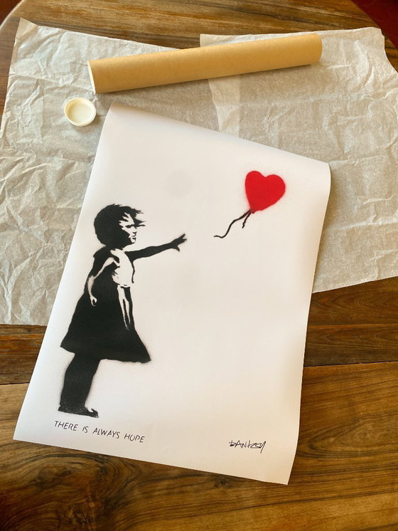 Image 1 of Girl with Balloon - Banksy 2002 - Poster 50 × 70 cm