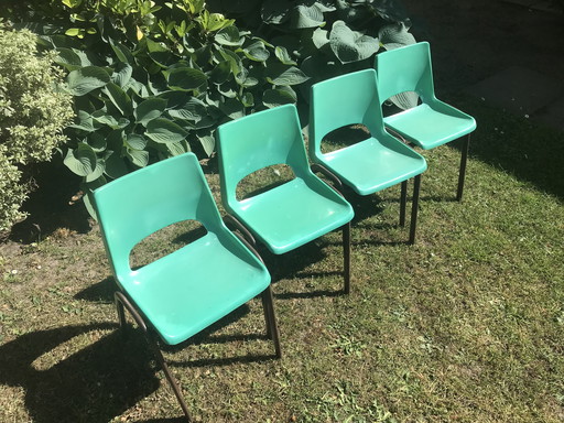 4x Chaises hautes vintage françaises