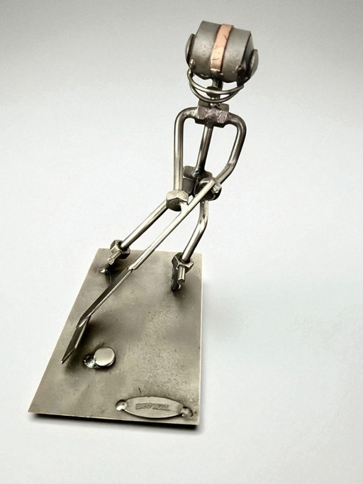 Happy Metal Hockey Player