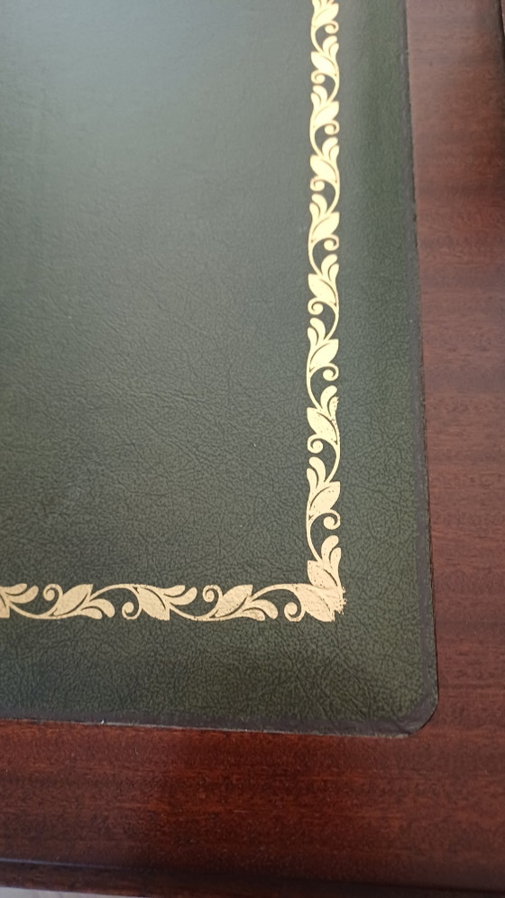 Bureau Met Groen Lederen Blad - Heldense – Leather, Wood (photo 6 of 12)