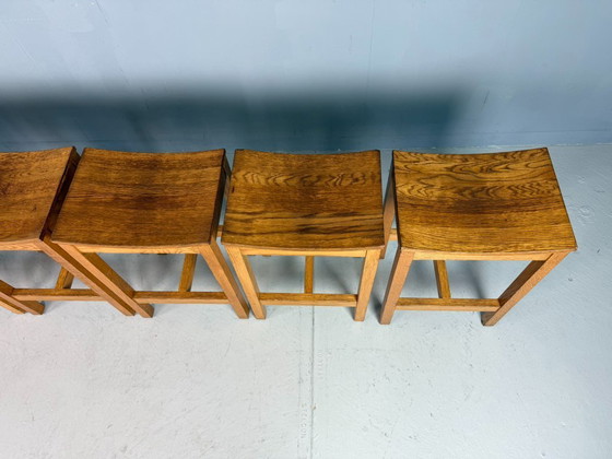 Image 1 of Set of 2 Japandi oak stools by Jonas Lindvall for David Design 1990s