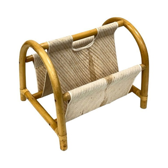Image 1 of Vintage bamboe tijdschriftenrek – boho-stijl / Mid-Century Modern, jaren 70