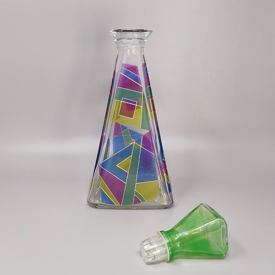 Image 1 of Prachtige karaf of decoratieve fles uit de jaren 70 van Luigi Bormioli. Gemaakt in Italië.