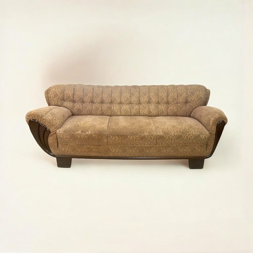 Art Deco Récamiere / Chaiselongue - Germany ca. 1940s in unrestored original condition. Classic Art Deco upholstery