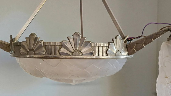Art Deco Kronleuchter von Muller Frères Lunéville, 1930 – Crystal, Glass (photo 5 of 18)
