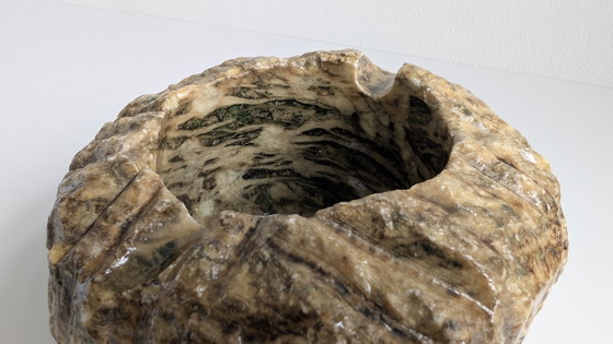 Image 1 of Brutalist Vintage Onyx Marble Ashtray / Vide-Poche – 1970s – 2.8 kg