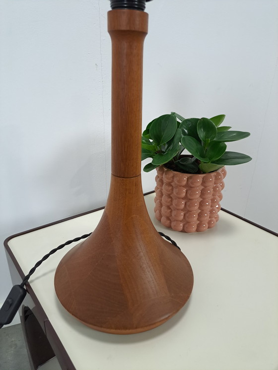 Image 1 of Teak wood lamp base vintage