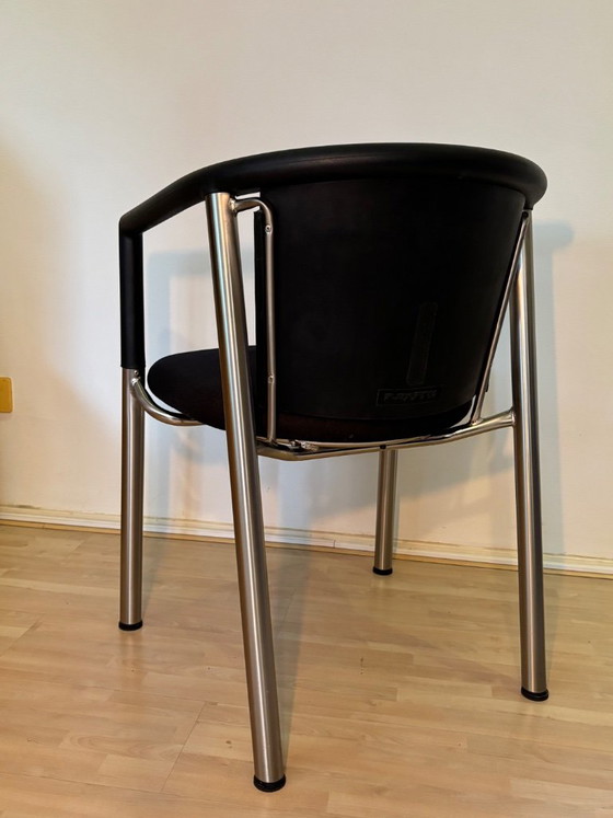Flexform design stoel, Zwart met geborsteld staal. – Vergaderstoel, Plastic (photo 5 of 11)