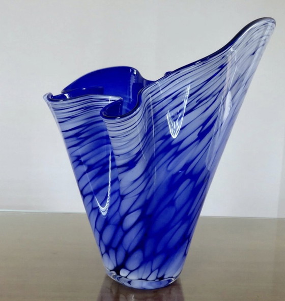 Image 1 of Large Murano Glass "Mouchoir" Vase. Vintage