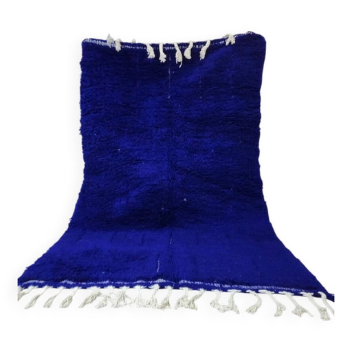 Marokkanischer blauer Wollteppich 250cm x 150cm