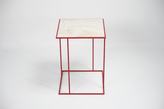 Image 1 of nest side table in travertine red