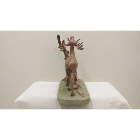 Image 1 of Vintage metal deer sculpture, Czechoslovakia 1950s