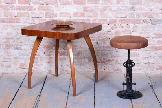 Original Mid-Century Swivel Stool, Cast Iron, Leather, Italy, 1970s (photo 6 of 9)
