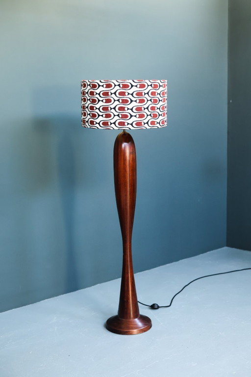 Italian Sculptural Rosewood Floor Lamp