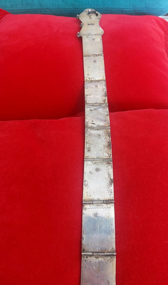 Antique Ottoman Stamped Silver Wedding Belt – 19th Century – gelin kemeri, Decorative Objects (photo 6 of 11)
