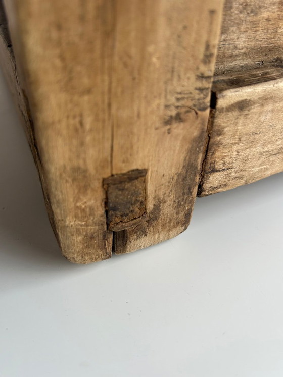Originale alte chinesische kleine Kommode / Schreibtisch – Schlicht, robust, rustikal (Wabi-Sabi) (photo 3 of 12)