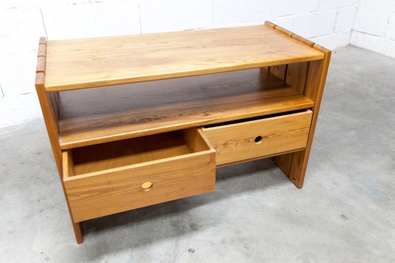 Image 1 of Mobile basso della Maison Regain, olmo massello, circa 1960, con cassetto