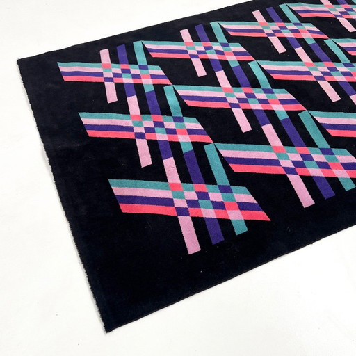 Grande tappeto geometrico in lana di Missoni, anni '80. – vloerkleden en tapijten, Wool (photo 2 of 8)