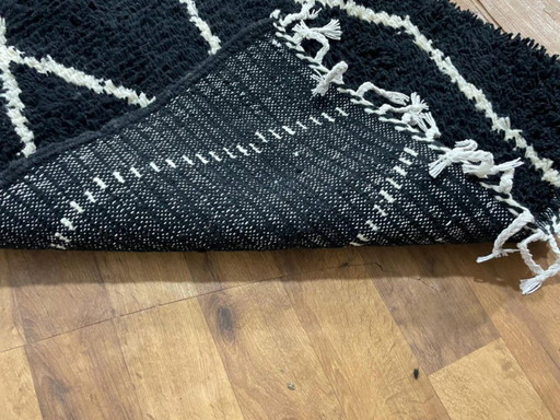 Marokkanischer Teppich aus Naturleinen, 300 x 100 cm