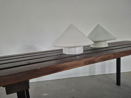 Image 1 of 2 vintage kegelvoeminge plafonierres