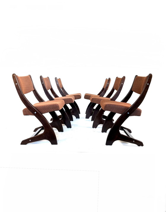 Image 1 of Set van 6 gerestaureerde Deense eetkamerstoelen ‘60