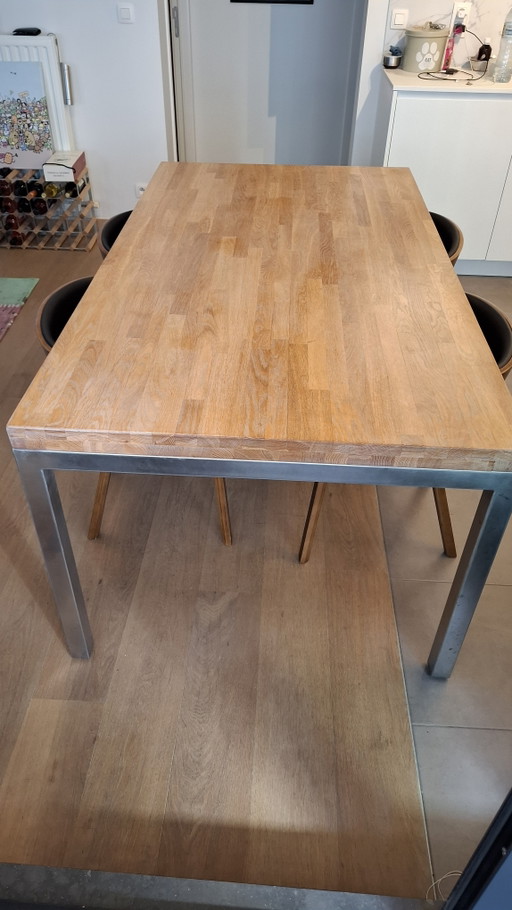 Ethnicraft Table 6P – eettafels, Metal, Wood