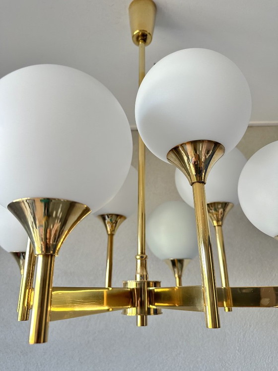 Vintage Boulanger Hanglamp – Hanglampen, Glass, Brass (photo 7 of 13)